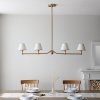 Klasyczna lampa wisząca czteropłomienna abażurowa mosiężna minimalistyczna uniwersalna Santiago & Ivy 115002 ENDON